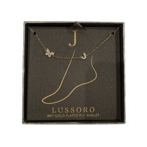Lussoro Butterfly 'J' Anklet in Gold